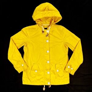 GUC Gap Nautical Jacket Women's Size XS Pale Gold Yellow Hooded 100% Cotton Zip